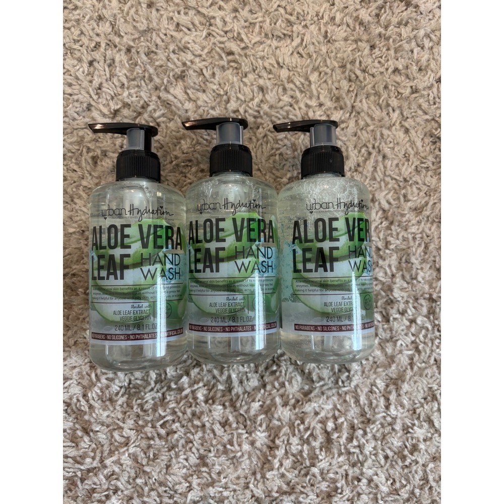 Urban‎ Hydration Aloe Vera Hand Wash Leaf Extract Veggie Glycerin 8.1 oz 3 pack